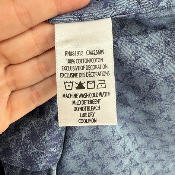 Robert Graham Woven Button Front Long Sleeve Shirt Diamante NavyAbstract Print M - Picture 5 of 8